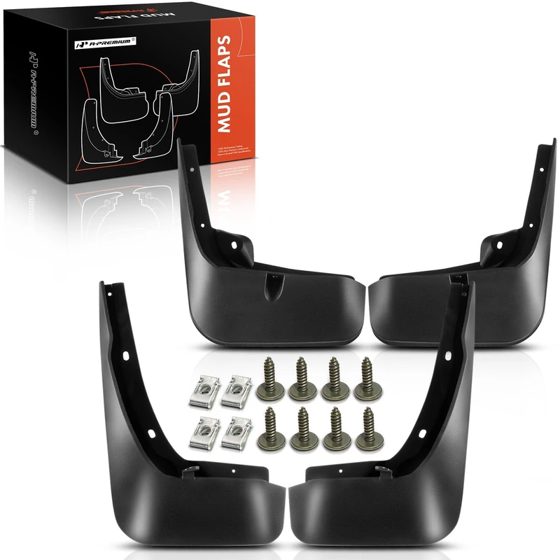 A-Premium Set of 4PCS Mud Flaps Splash Guards Mudguards Mudflaps Compatible with Audi Q7, 2016 2017 2018, Sport Utility, (Not fit Q7 S-Line Version), Front and Rear(Driver & Passenger Side)