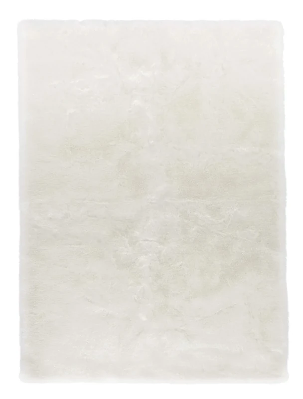 Mint Rugs Superior Faux Fur Rug, High Pile Living Room Rug, Faux Lambskin Sheepskin, Soft, Fluffy, Long Pile, Flokati Design, Faux Fur Plain for Children's Room, Bed Rug, Hallway, White, 160 x 230 cm