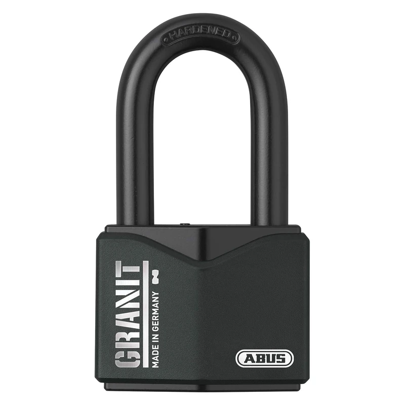 ABUS Granit 37/55HB50#SZP High Shackle Padlock Security Card and Key with LED Light - Outdoor Use - ABUS Security Level 10 - Black