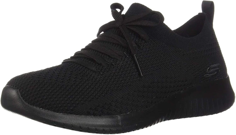 Skechers Women's Ultra Flex Statements Sneaker, Black, 4.5 UK