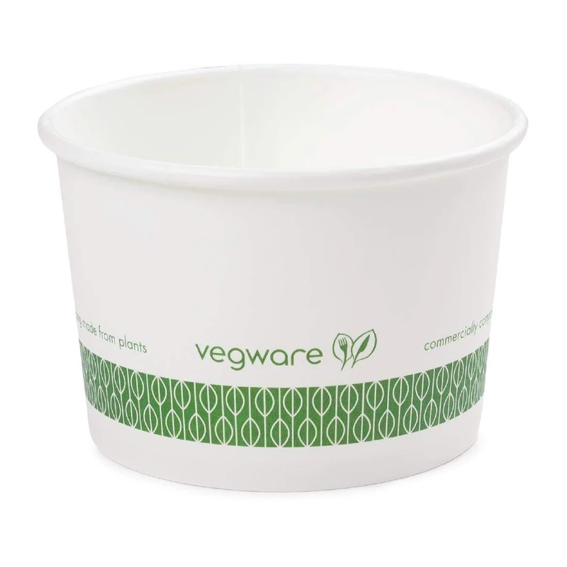 Vegware Compostable Hot Soup Containers 8oz - 1x1000 - Image 1