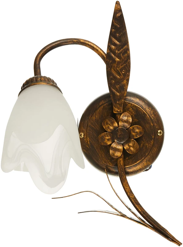 ONLI 4240/AP Wall Light - Brown Metal and White Glass