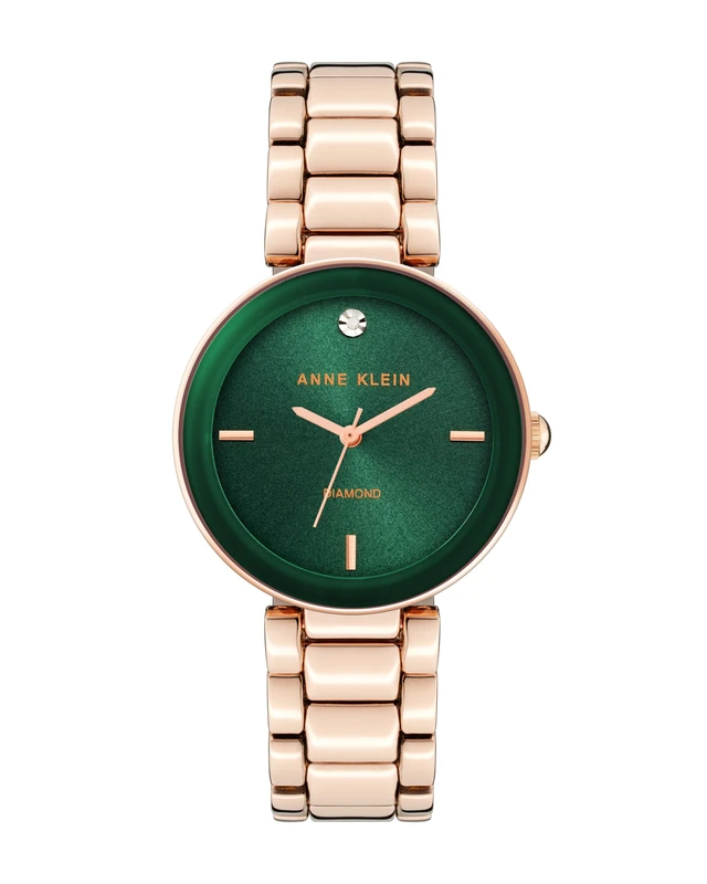 Anne Klein Women's Rose Gold Diamond Dial Bracelet Watch