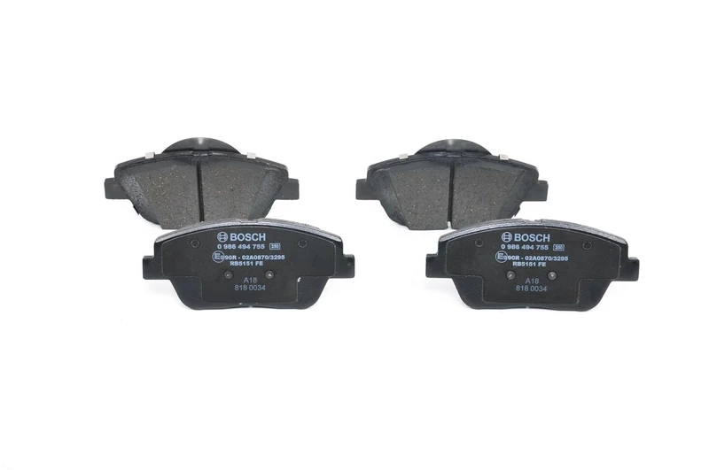 Bosch BP1929 - Brake Pads Car Front Axle - Bosch Quality - Reduced Noise and Dust - ECE-R90 Certified - Copper-Free - 1 Set of 4 Pads