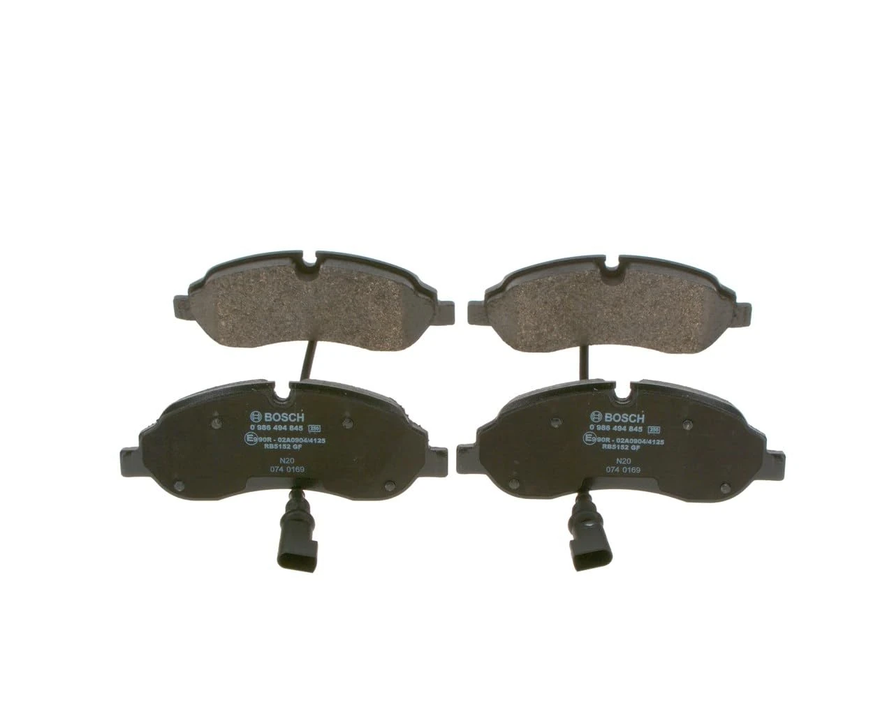Bosch BP2019 - Brake Pads Car Front Axle - Bosch Quality - Reduced Noise and Dust - ECE-R90 Certified - Copper-Free - 1 Set of 4 Pads - With Accessories