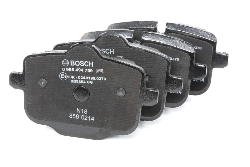 Bosch BP1933 - Brake Pads Car Rear Axle - Bosch Quality - Reduced Noise and Dust - ECE-R90 Certified - Copper-Free - 1 Set of 4 Pads - With Accessories