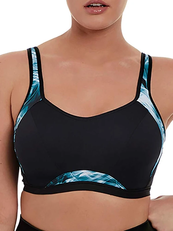 Freya Epic Underwired Moulded Crop Top Sports Bra Smoke Black 28GG