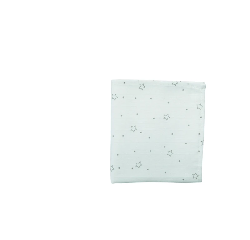 Shade 1300535 Maxi Bamboo Grey Stars Swaddle 120 x 120 cm White - Image 1