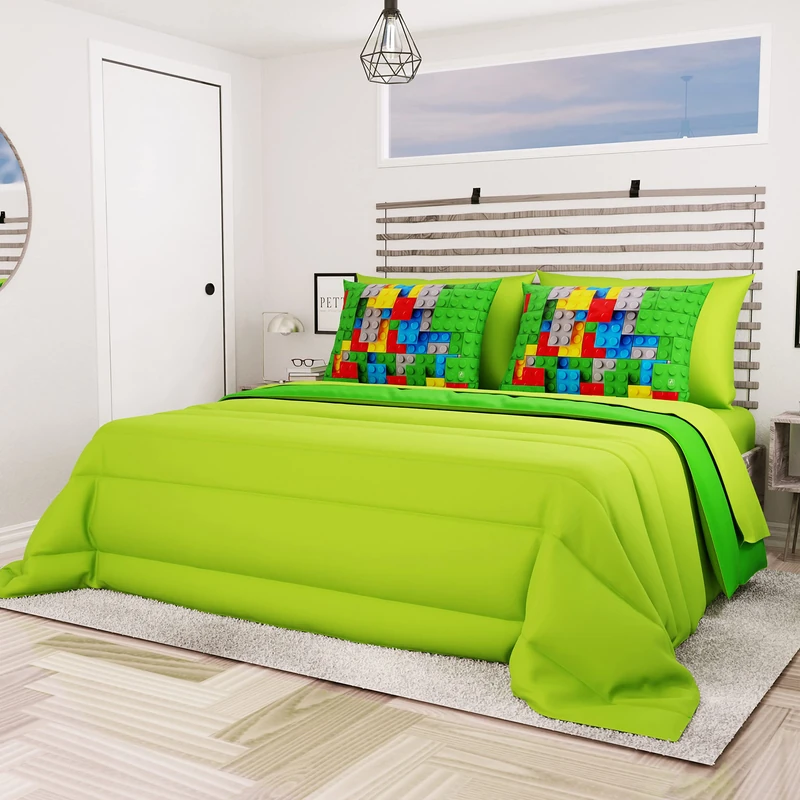 PETTI Artigiani Italiani, Quilts, Warm and Soft Comforter, Microfiber Duvet, 100% Made in Italy, Microfibre, Green, Double (240x260 cm) - Image 1