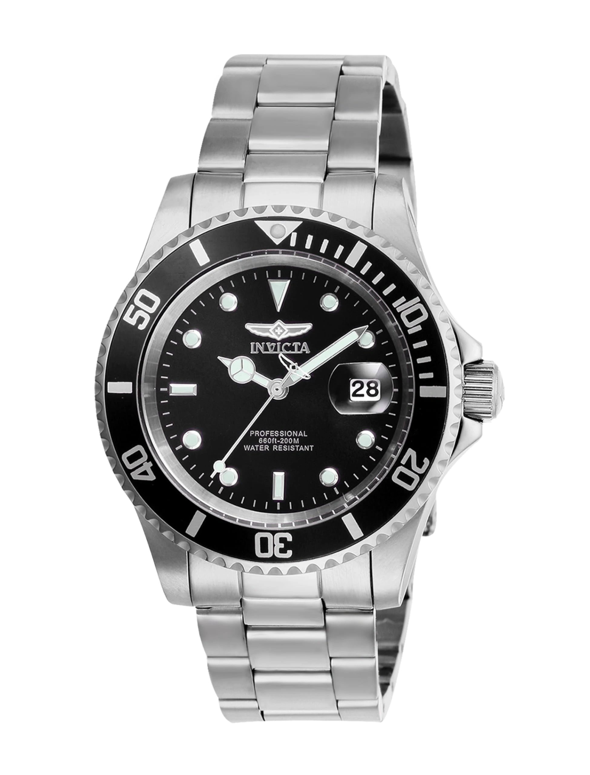 Invicta Pro Diver 26970 Men's Watch - Waterproof - Analogue - Quartz Movement - stainless steel with Black dial - 40mm