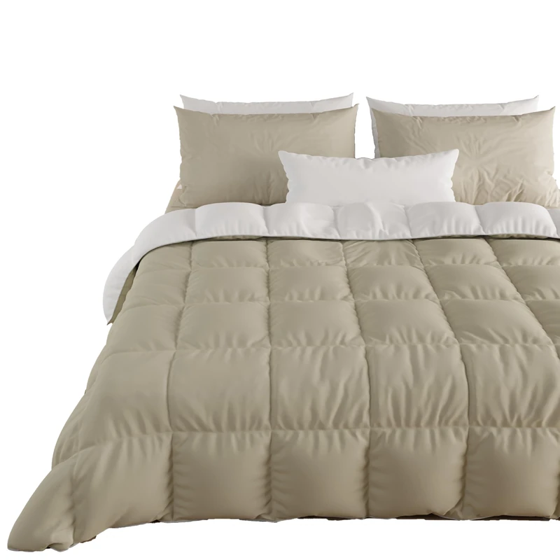 PETTI Artigiani Italiani, Quilts, Warm and Soft Comforter, Microfiber Duvet, 100% Made in Italy, Microfibre, Brown, King Size (240x260 cm)