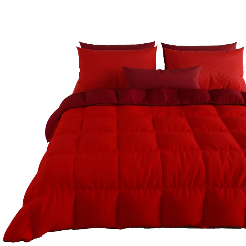 PETTI Artigiani Italiani, Quilts, Warm and Soft Comforter, Microfiber Duvet, 100% Made in Italy, Microfibre, Bordeaux, Super King Size (260x270 cm)