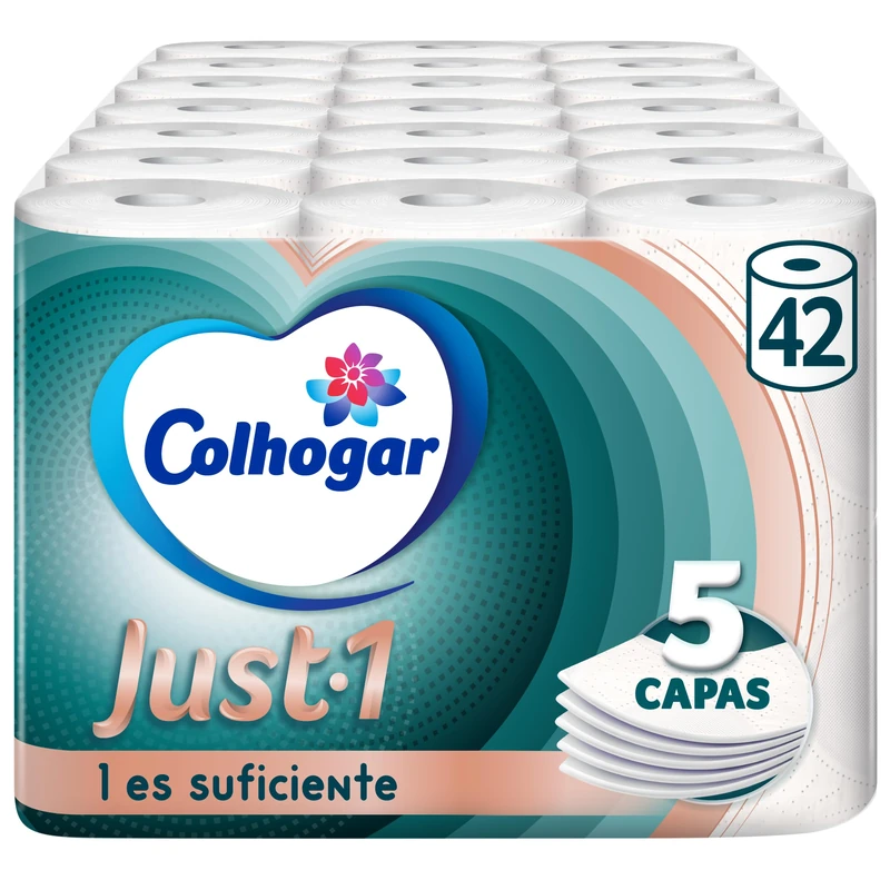 Colhogar Just 1x42 5-Ply Extra Absorbent Toilet Paper - 6 Rolls