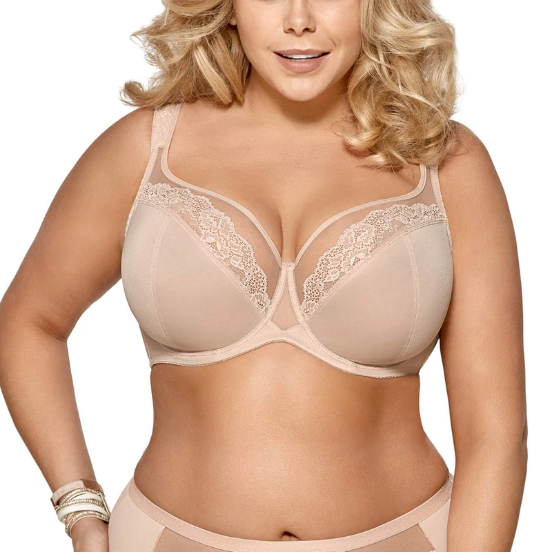 Gorsenia Underwired Lace Maxi Non Padded Bra K441 Luisse, Beige,36D