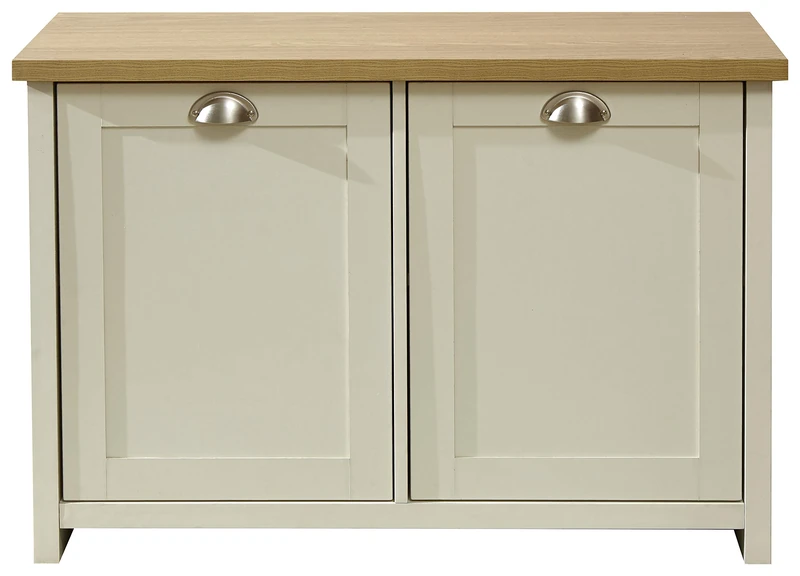 GFW Lancaster Shoe Storage Cabinet 4 Shelves Sideboard Hallway Living Cream