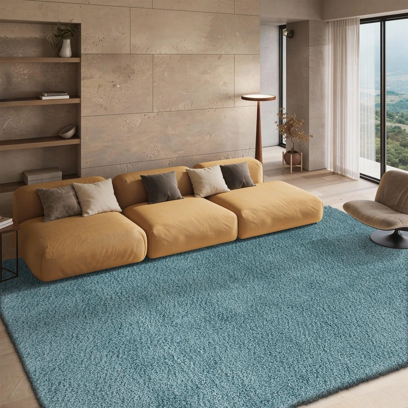 Safavieh Shag Rug for Living Room, Dining Room, Bedroom - California Shag Collection, High Pile, in Light Blue, 200 x 289 cm