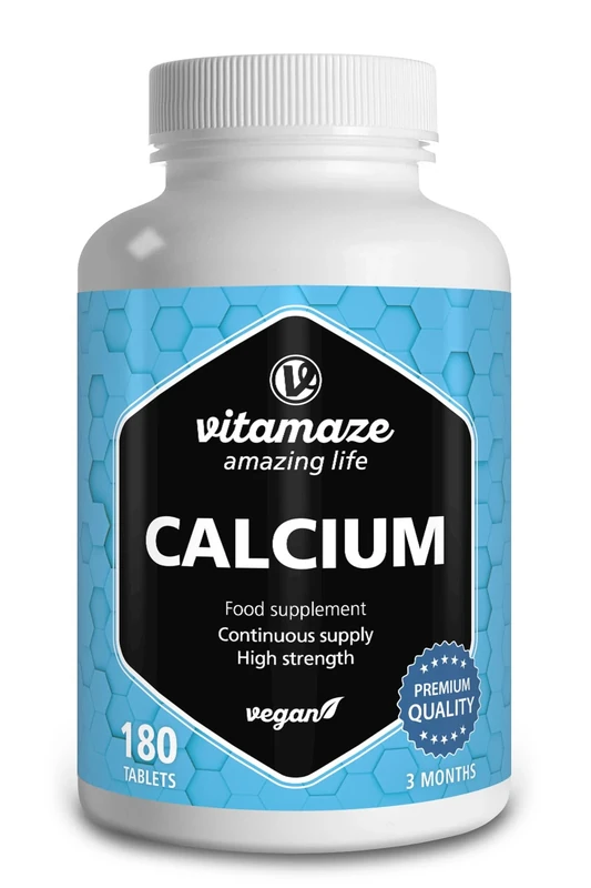 Vitamaze Calcium Tablets - 180 Vegan Caps, 2028mg Daily