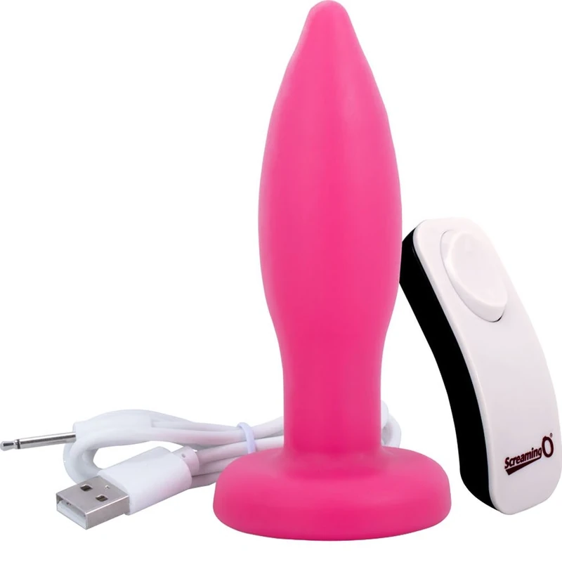 Screaming O My Secret Waterproof Rechargeable Remote Control Vibrating Plug, Pink