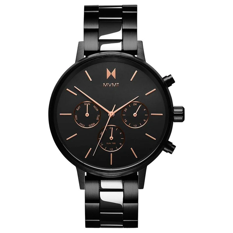 MVMT Analogue Multifunction Quartz Watch for Women NOVA Collection with Ceramic, Stainless Steel or Leather Bracelet