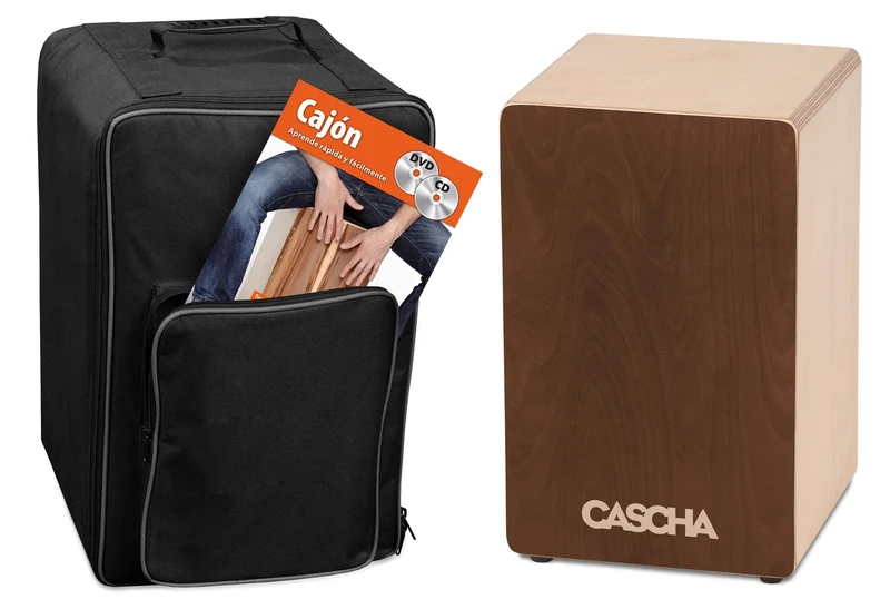 CASCHA HH 2085 ES Cajon Box Bundle, Brown