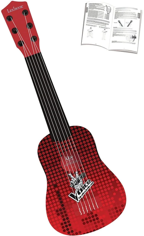 Lexibook, The Voice, My First Guitar for children, 6 nylon strings, 21" long, guide included, red, K200TV