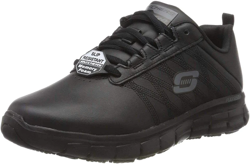 Skechers SURE TRACK ERATH - II, Women's Sure Track Erath - Ii, Black (Black Leather Blk), 3.5 UK (36.5 EU)