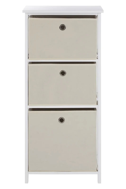 Premier Lindo Cabinet, 3 Fabric Drawers, Natural - Image 1