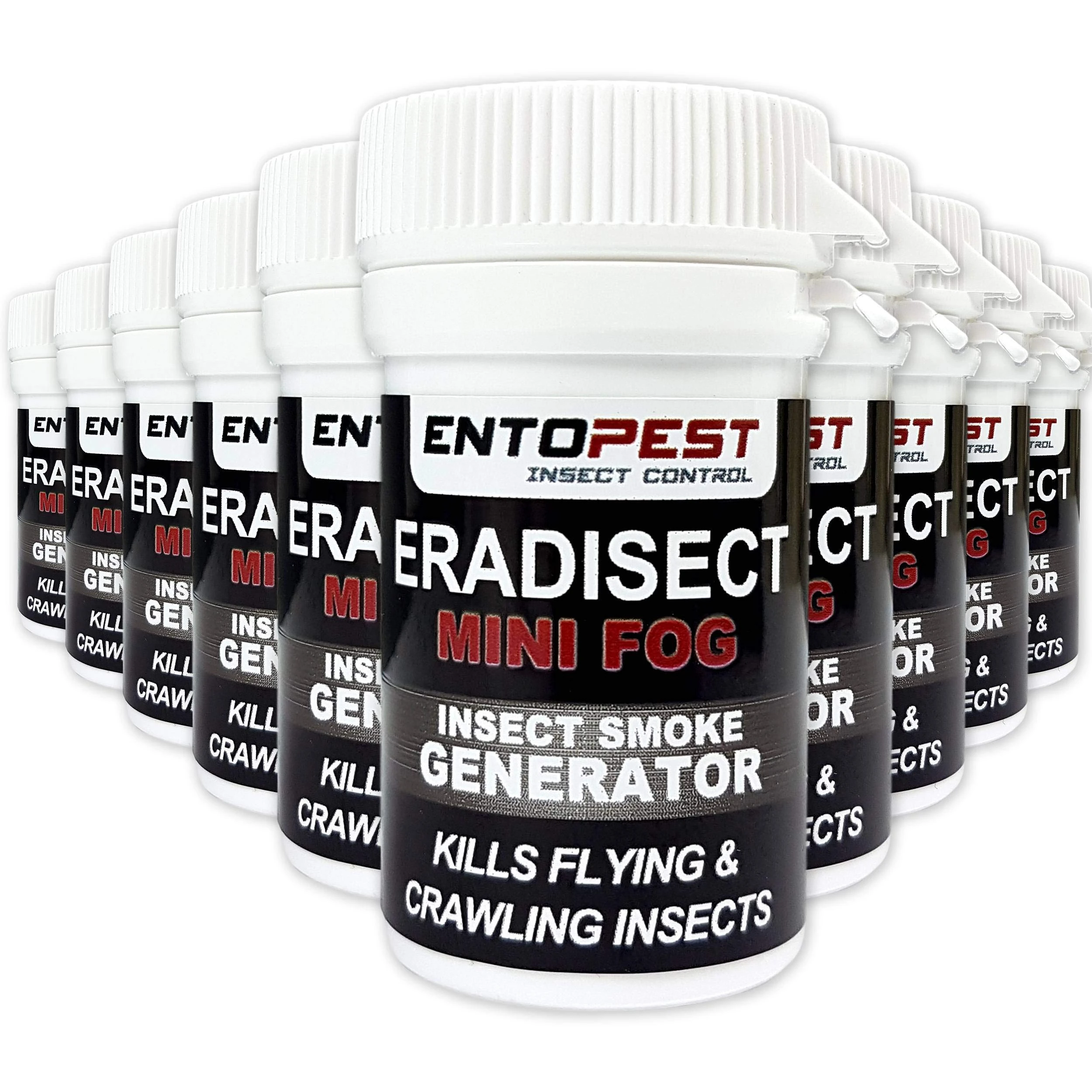 Entopest 10 x Smoke Bomb Fogger Kit - Professional Strength Room, Void & Space Insect Treatment Control for Flies, Moths, Fleas etc (Eradisect Mini Fog 3.5g)