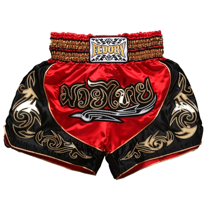FLUORY Muay Thai Fight Shorts - MMA Training Clothing for Martial Arts, Kickboxing & Grappling