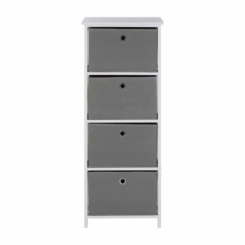 Premier Lindo Cabinet, 4 Fabric Drawers, Grey