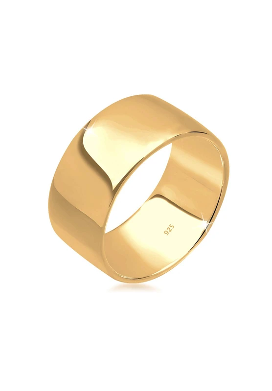 Elli Women Gold Plain Band Ring - Size Q 0610471315_58