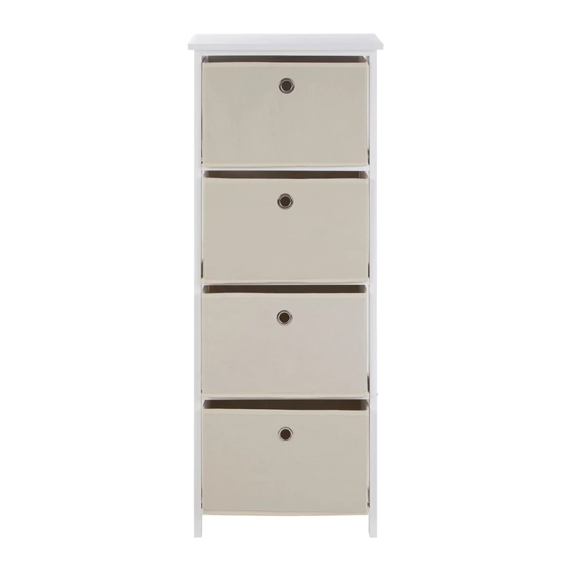 Premier Lindo Cabinet, 4 Fabric Drawers, Natural