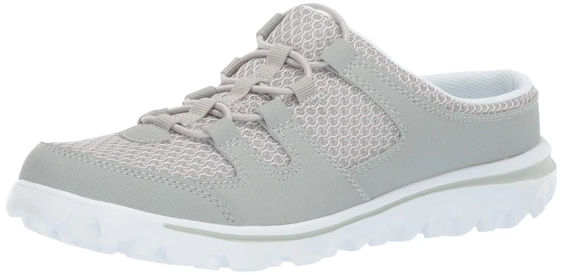 Propét Women's TravelActiv Slide Sneaker, Grey Mesh, 7.5 UK