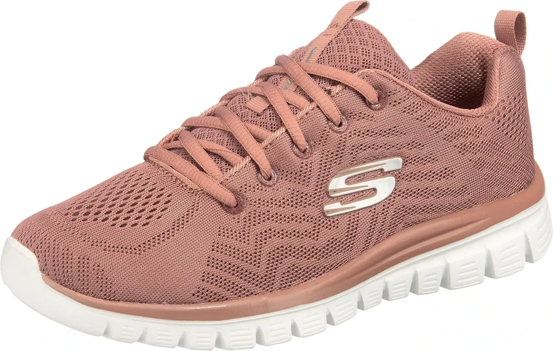 Skechers Women's Graceful Get Connected Sneaker, Mauve Mesh Trim, 2 UK