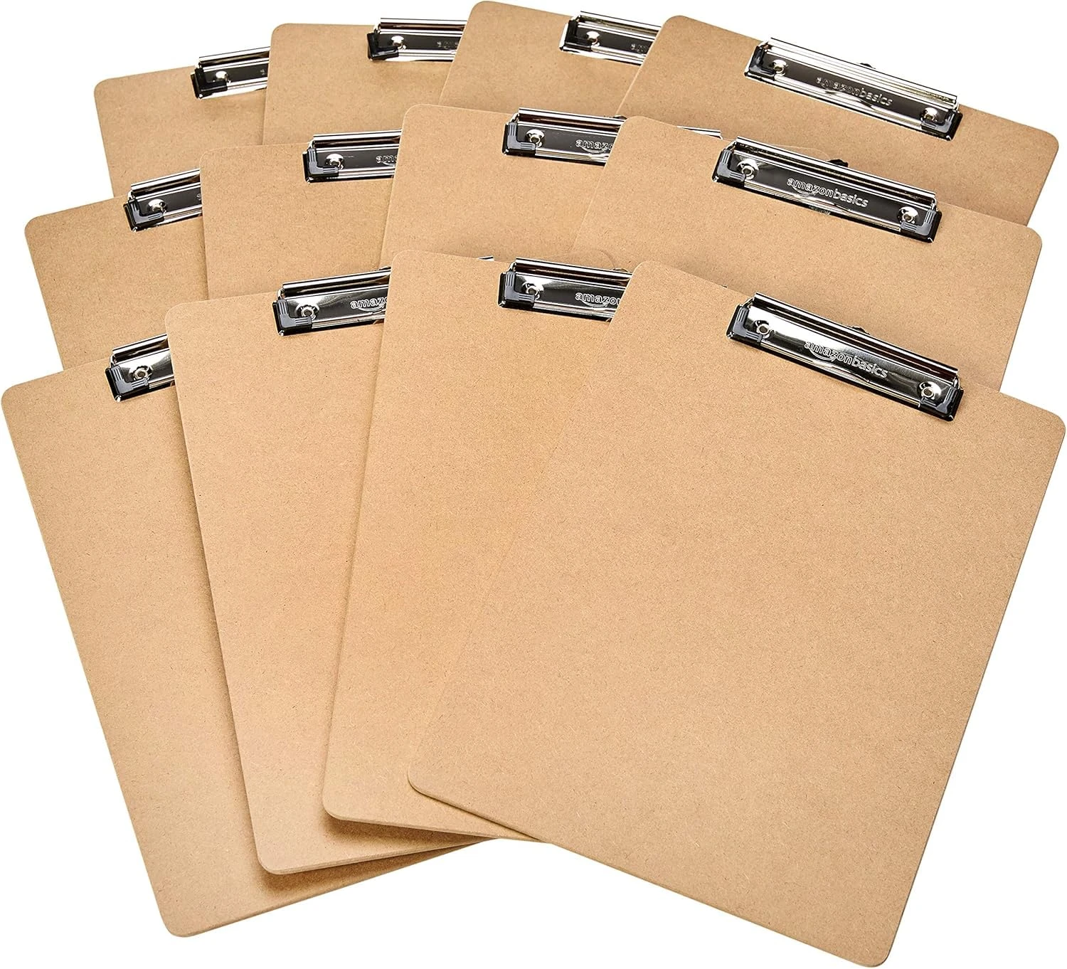 Amazon Basics Hardboard Clipboard - 12-Pack, Brown