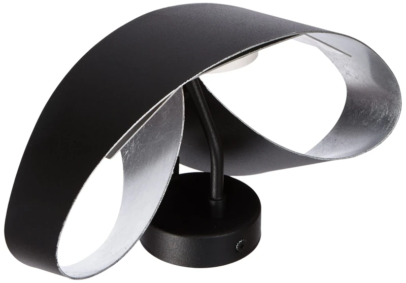 Selene Scudo Wall Light 11W - Black with Silver Leaf LED