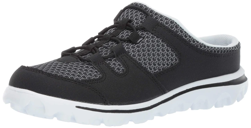 Propét Women's TravelActiv Slide Loafer Flat, Black, 6 UK