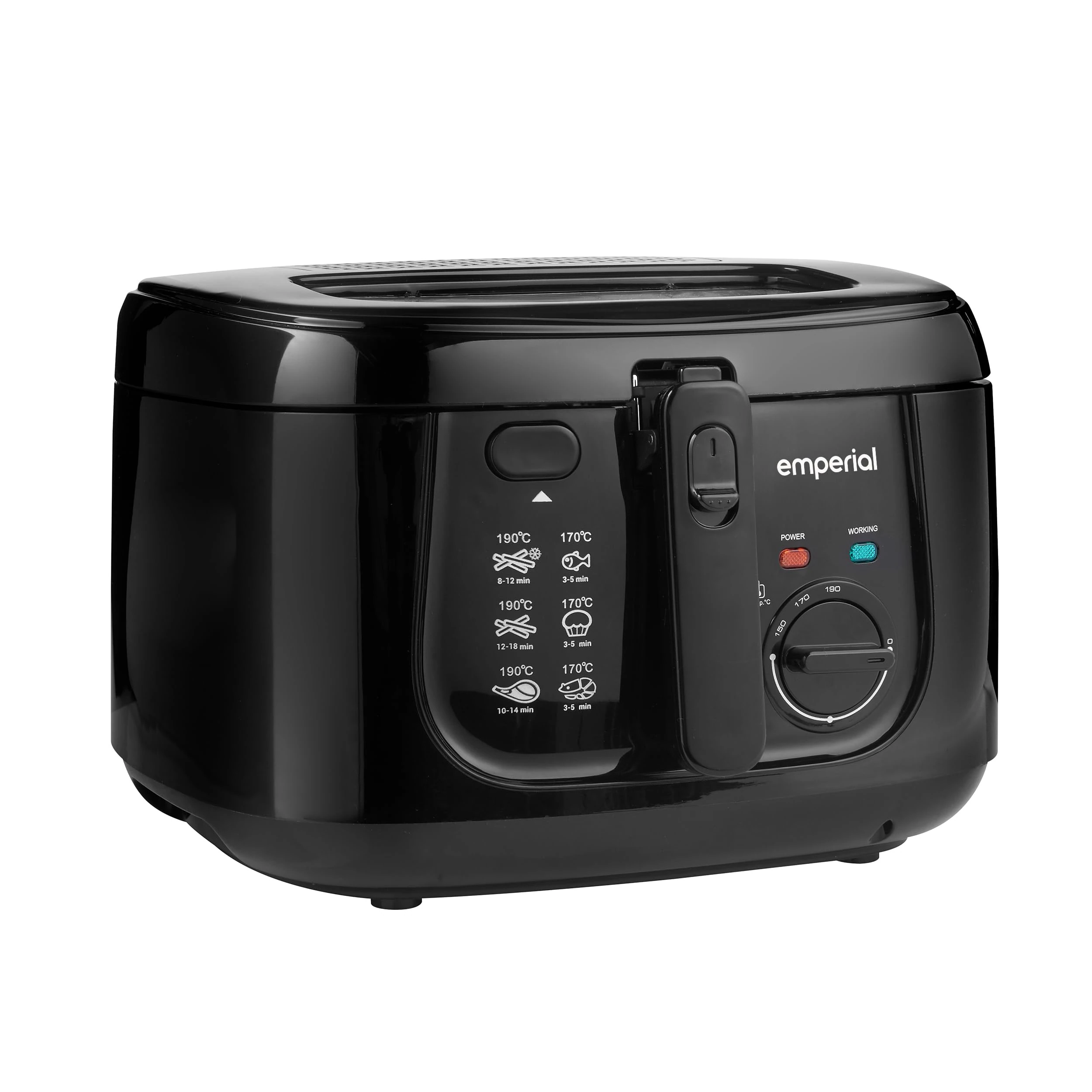 Emperial 2.5L Deep Fat Fryer Adjustable Temperature Control & Removable Basket 1800W - Black