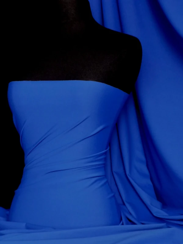 Premium Quality Matte Nylon Lycra | 4 Way Stretch Swim Wear, Dance Leotard, Leggings Material | Matching Shades in Mesh | 50+ Colours In Stock | Sold By The Metre | By Tia Knight (Royal Blue, 1 Metre)