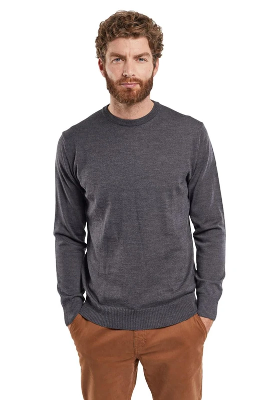 Armor Lux Men's Crew Neck Damgan Merino Wool Pullover, Black (551 Anthracite 551 Anthracite), Medium