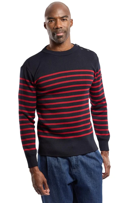 Armor Lux Men's 76828 Jumper Not Applicable, Multicolour (Navire/Piment I78), XX-Large (Manufacturer Size: 2XL)
