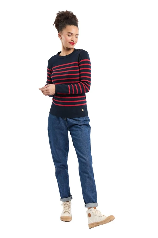 Armor Lux Women's Pull Marin groix Héritage Femme Jumper Not Applicable, Multicolour (Ii9 Rich Navy/Braise Ii9), 12 (Manufacturer Size: 2)