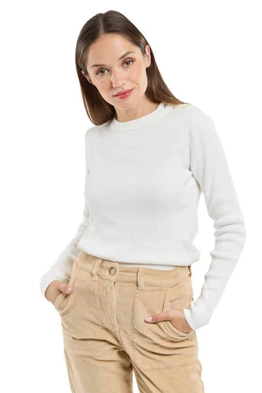 Armor Lux Women's Pull Marin Groix Héritage Femme Jumper, Milky, 16