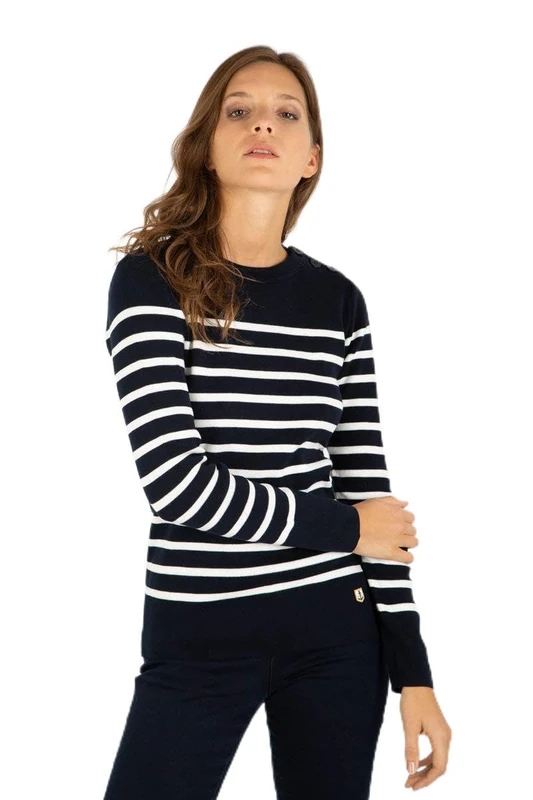 Armor Lux Women's Pull Marin groix Héritage Femme Jumper Not Applicable, Blue (3jc Rich Navy/Milk 3jc), 8 (Manufacturer Size: 0)