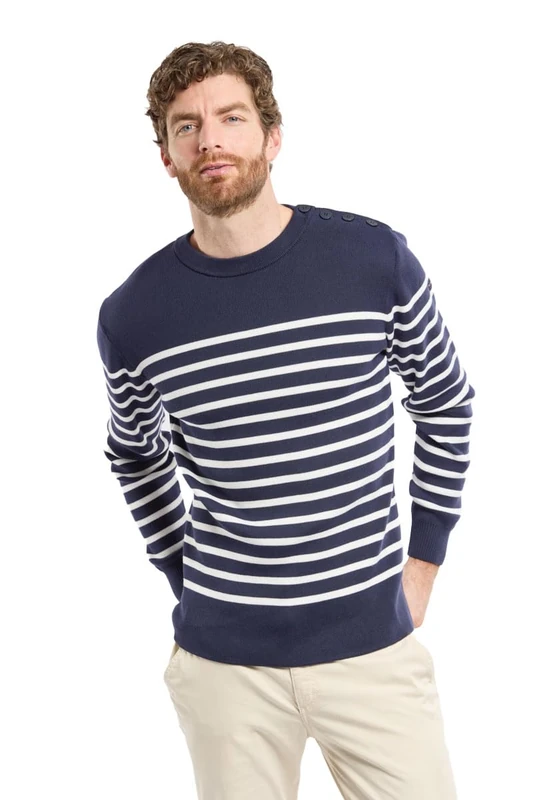 Armor Lux Men's Pull Marin Groix Homme Jumper, Blue (6tq Navire/Milk 6tq), XXX-Large