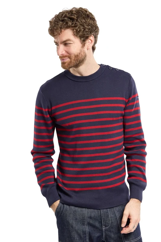 Armor Lux, "Groix Men's Sailor Jumper, Multicoloured (I78 Ship/Chilli Red I78 Ship/Chilli Red), XXXL
