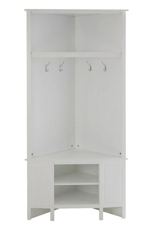 Premier Portland Corner Coat Bench, White