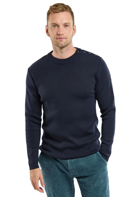 Armor Lux Men's Matrosenpullover Paimpol aus Wolle Sweater, Black, L