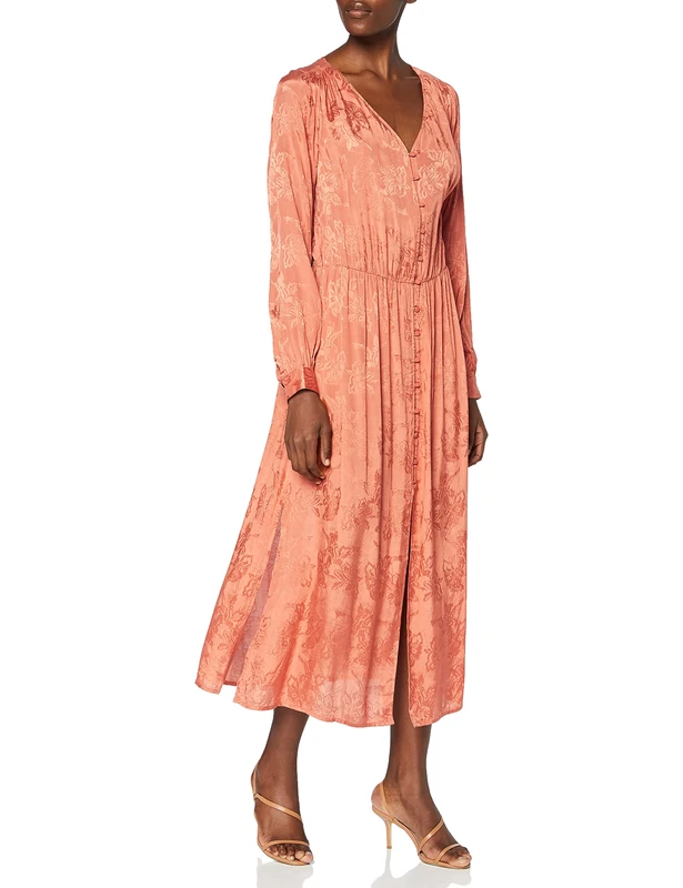 SPARKZ Women's TIA Long Dress Dress, Orange (Terracotta), 10 (Manufacturer Size: M)