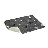 Vetbed NSGBPWS5430 Non-Slip Grey with Black Paws and White Stars